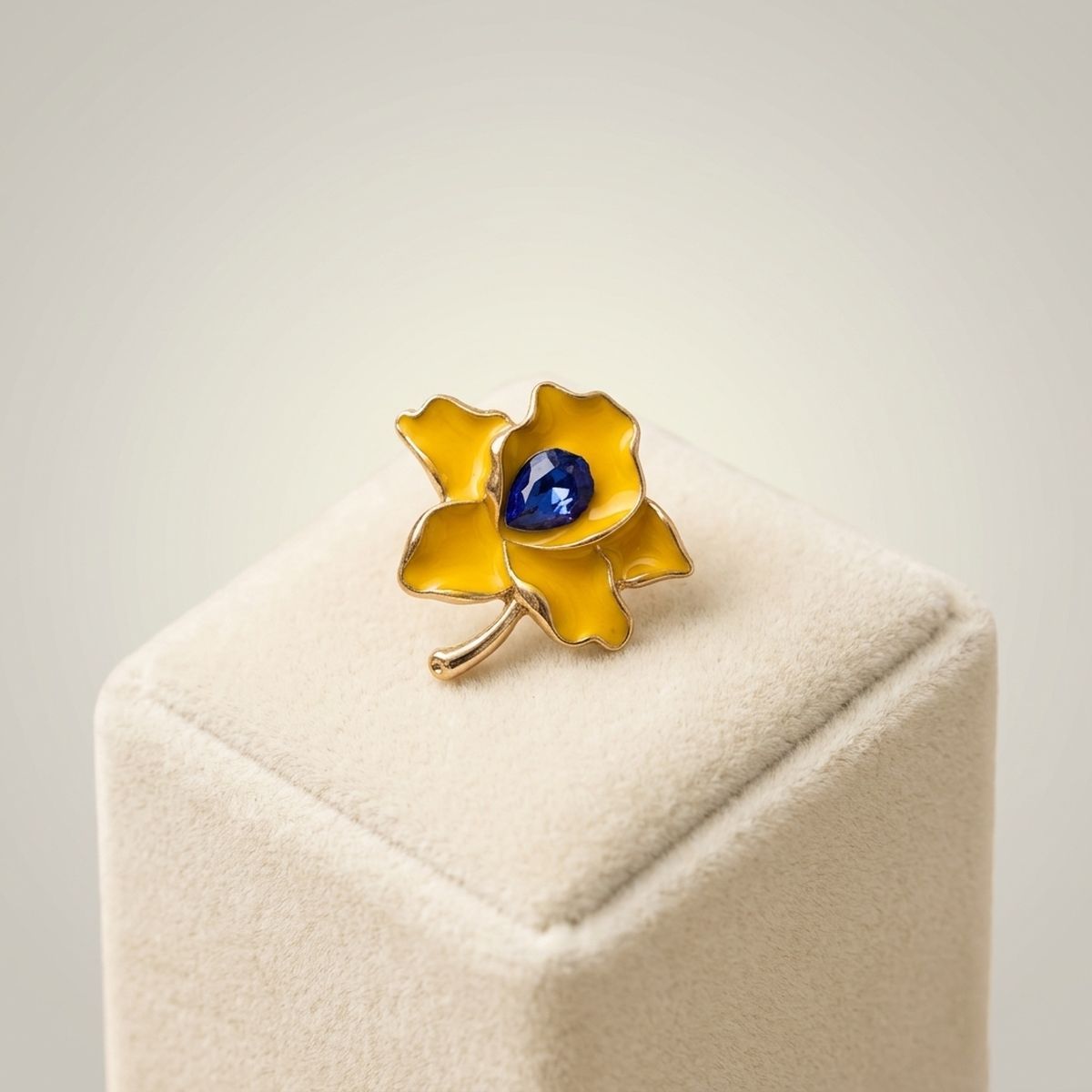 Sigma Gamma Rho Yellow Enamel Flower Stud Earrings