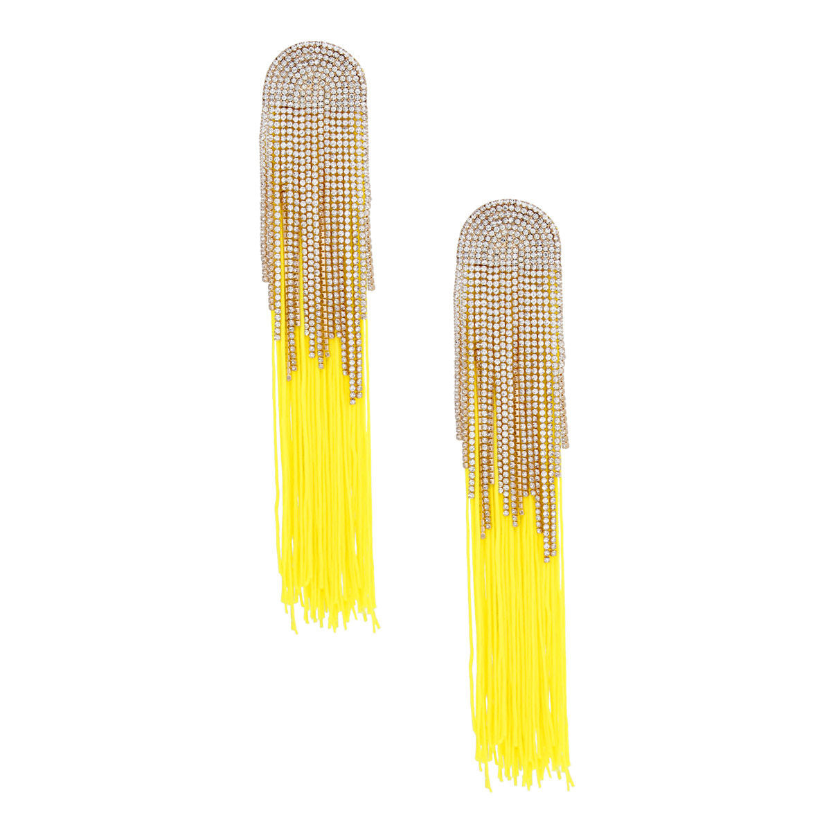 Tassel Yellow Long Fringe Glam Earrings for Women - Premium Sigma Gamma Rho Paraphernalia from Pinktown - Just $19! Shop now at chiquestyles