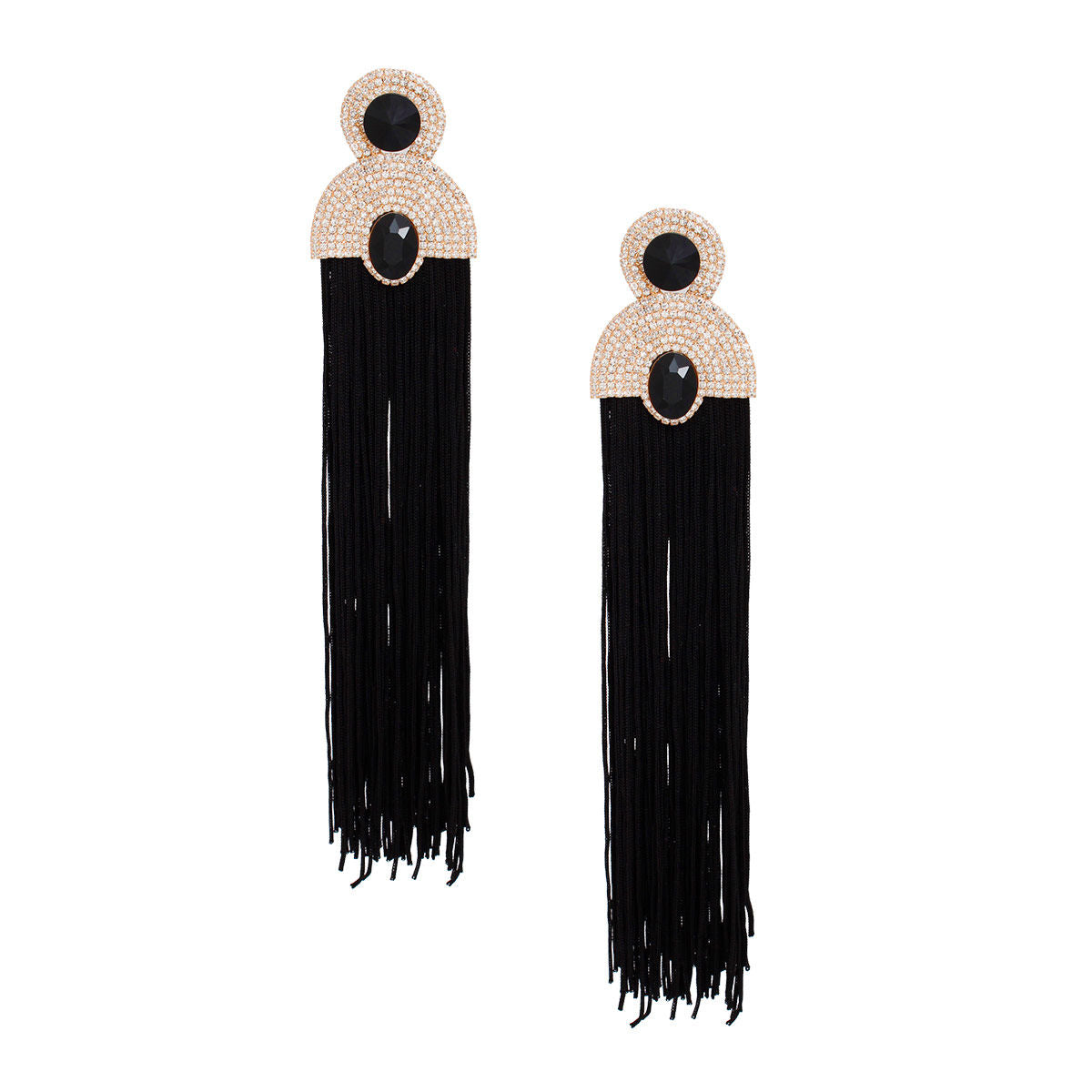 Tassel Black Long Vintage Glam Earrings for Women - Premium Wholesale Jewelry from Pinktown - Just $19! Shop now at chiquestyles