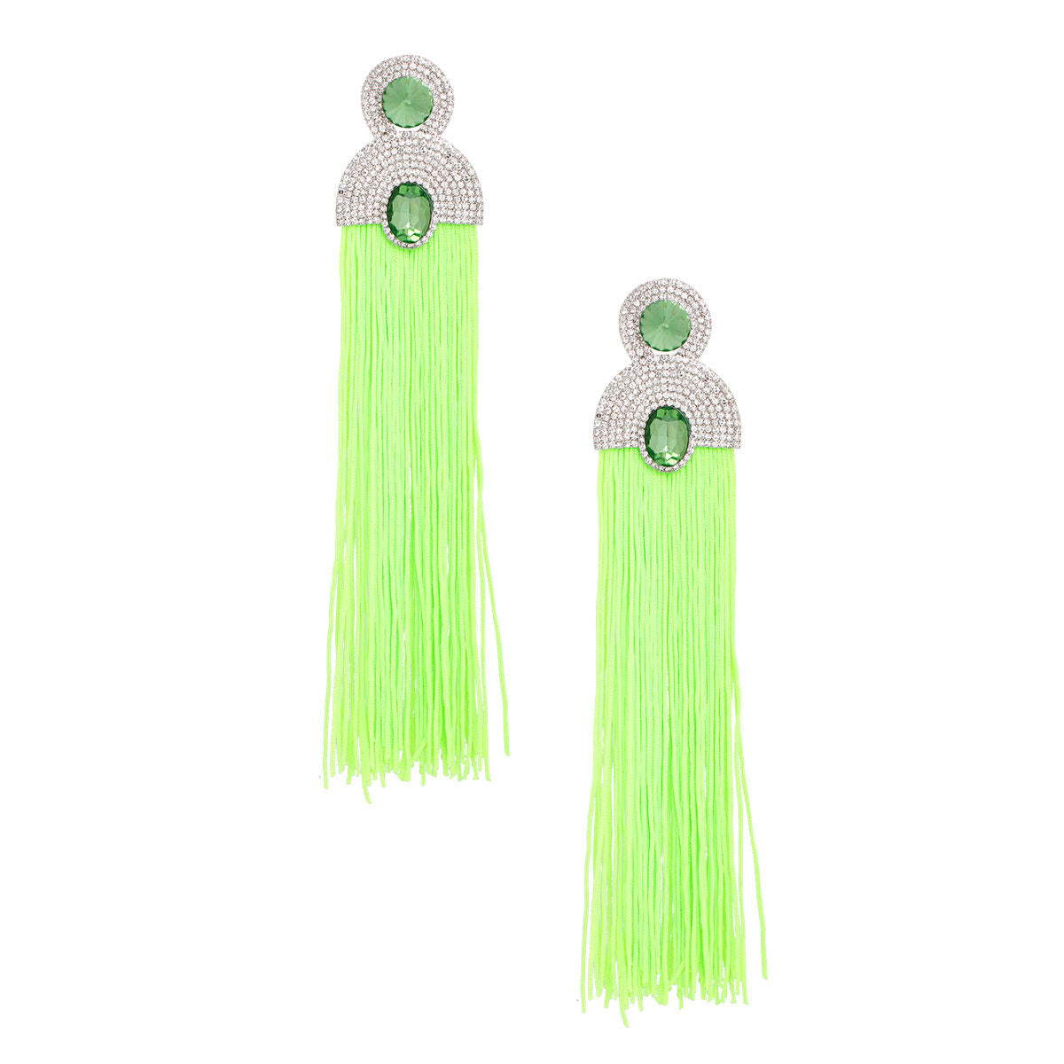 Tassel Green Long Vintage Glam Earrings for Women - Premium Wholesale Jewelry from Pinktown - Just $19! Shop now at chiquestyles