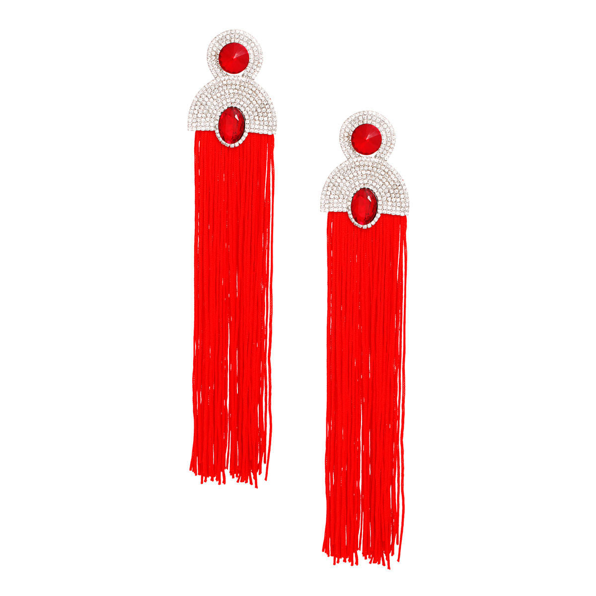 Tassel Red Long Vintage Glam Earrings for Women - Premium Wholesale Jewelry from Pinktown - Just $19! Shop now at chiquestyles