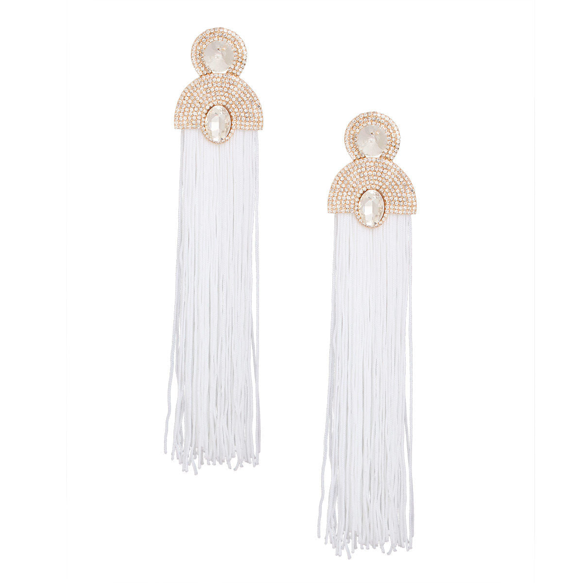 Tassel White Long Vintage Glam Earrings for Women - Premium Wholesale Jewelry from Pinktown - Just $19! Shop now at chiquestyles