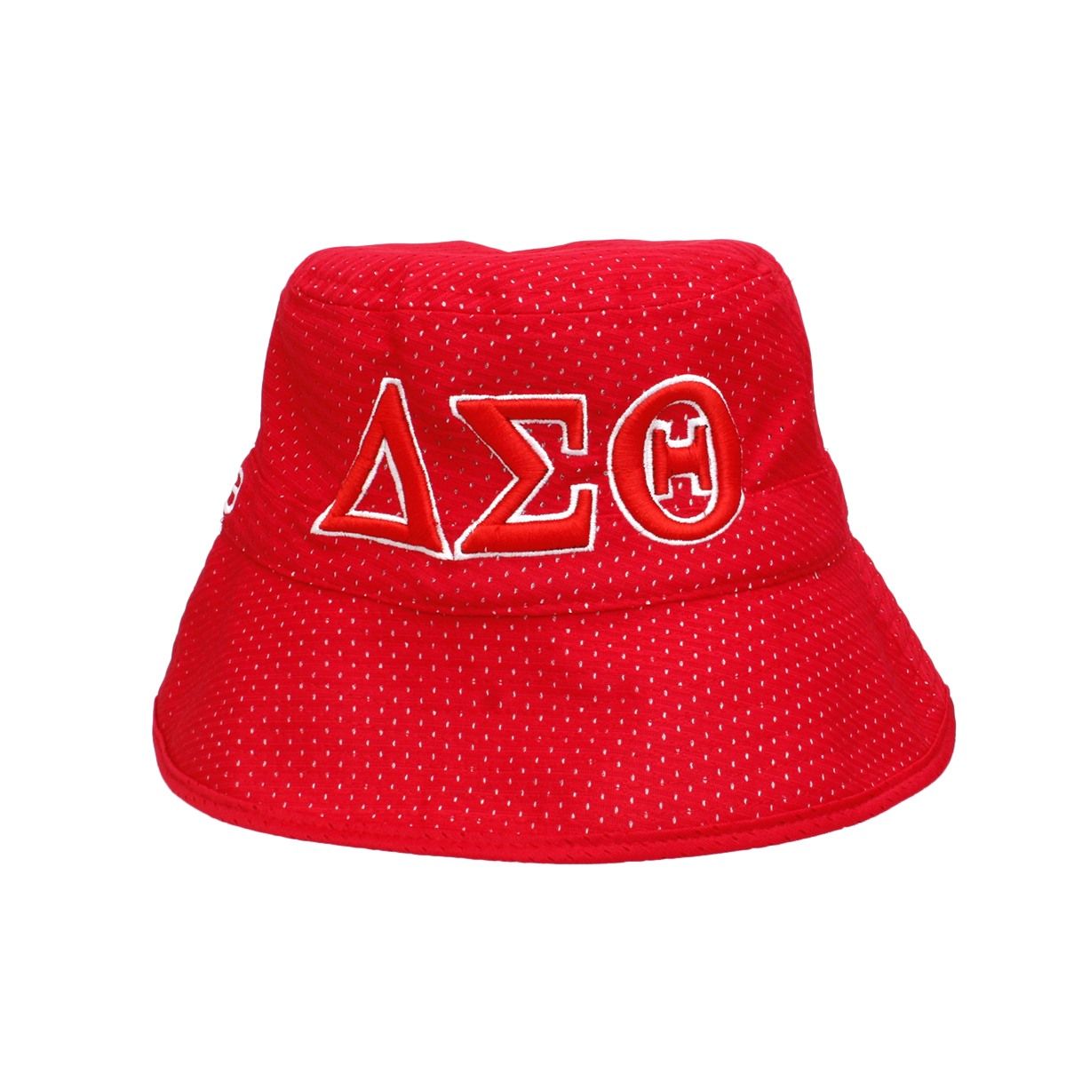 DST Sorority Red Mesh Embroidered Bucket Hat