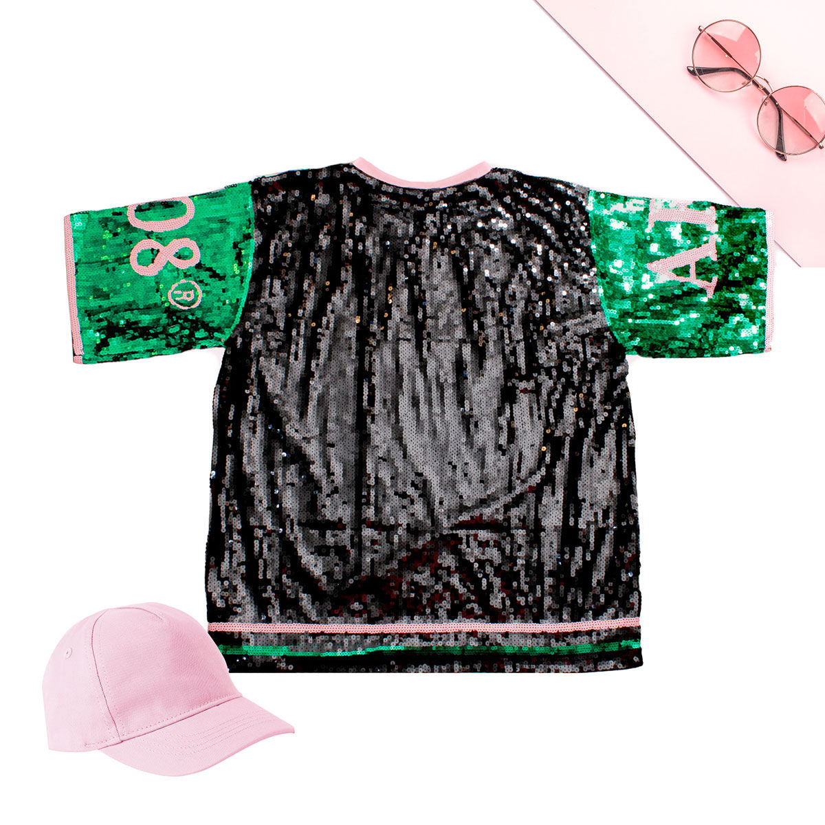 Alpha Kappa Alpha Black Sequin Jersey Shirt - Premium Wholesale Boutique Clothing from Pinktown - Just $85! Shop now at chiquestyles
