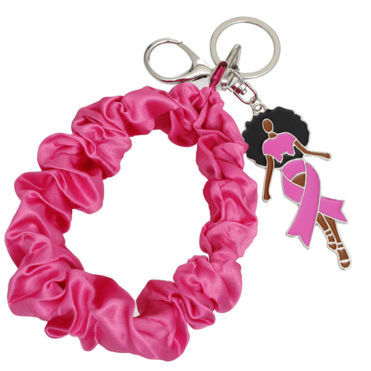 Silver Pink Wristlet Afro Keychain - Premium Wholesale Fashion Accessories from Pinktown - Just $15! Shop now at chiquestyles