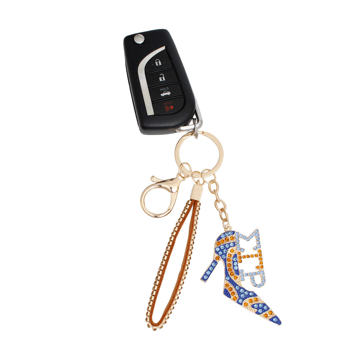 Keychain Sigma Sorority Blue Gold Heel for Women - Premium Wholesale Fashion Accessories from Pinktown - Just $16! Shop now at chiquestyles