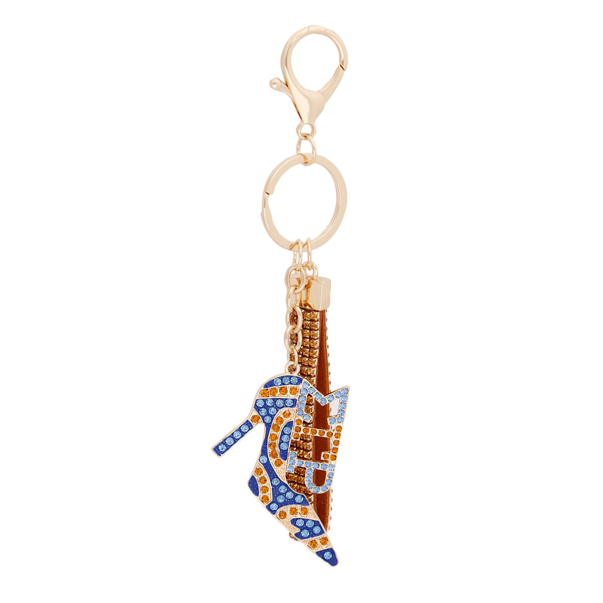 Keychain Sigma Sorority Blue Gold Heel for Women - Premium Wholesale Fashion Accessories from Pinktown - Just $16! Shop now at chiquestyles