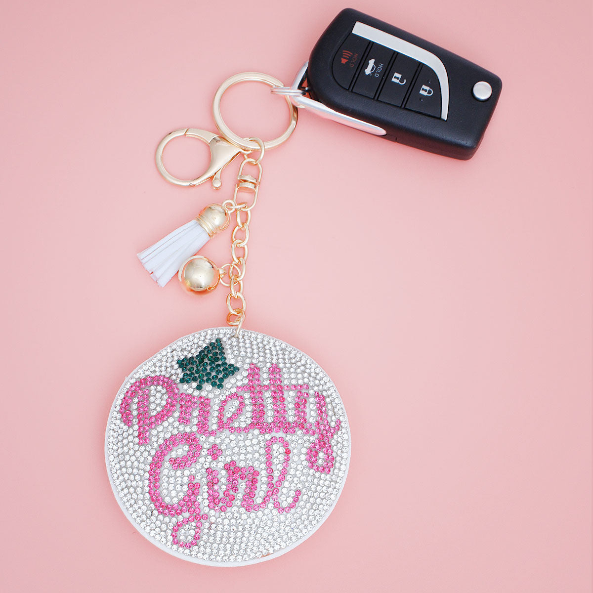 AKA Sorority Clear Pretty Girl Padded Keychain - Premium Wholesale Fashion Accessories from Pinktown - Just $12! Shop now at chiquestyles