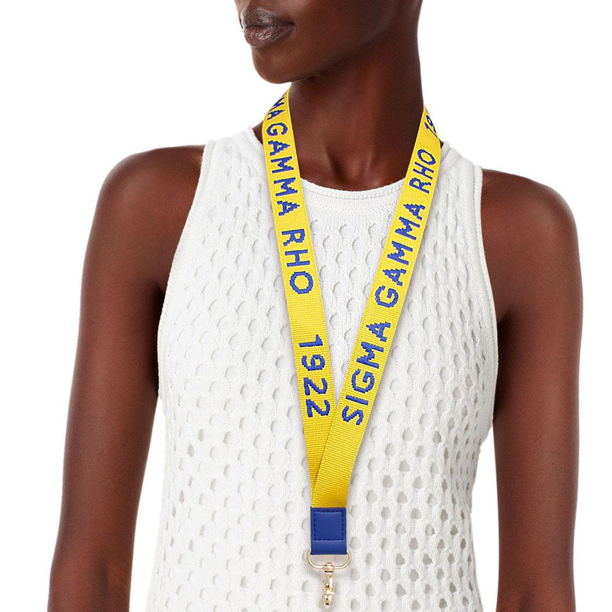 SGRHO Gold Canvas Lanyard ID Badge Clip Women