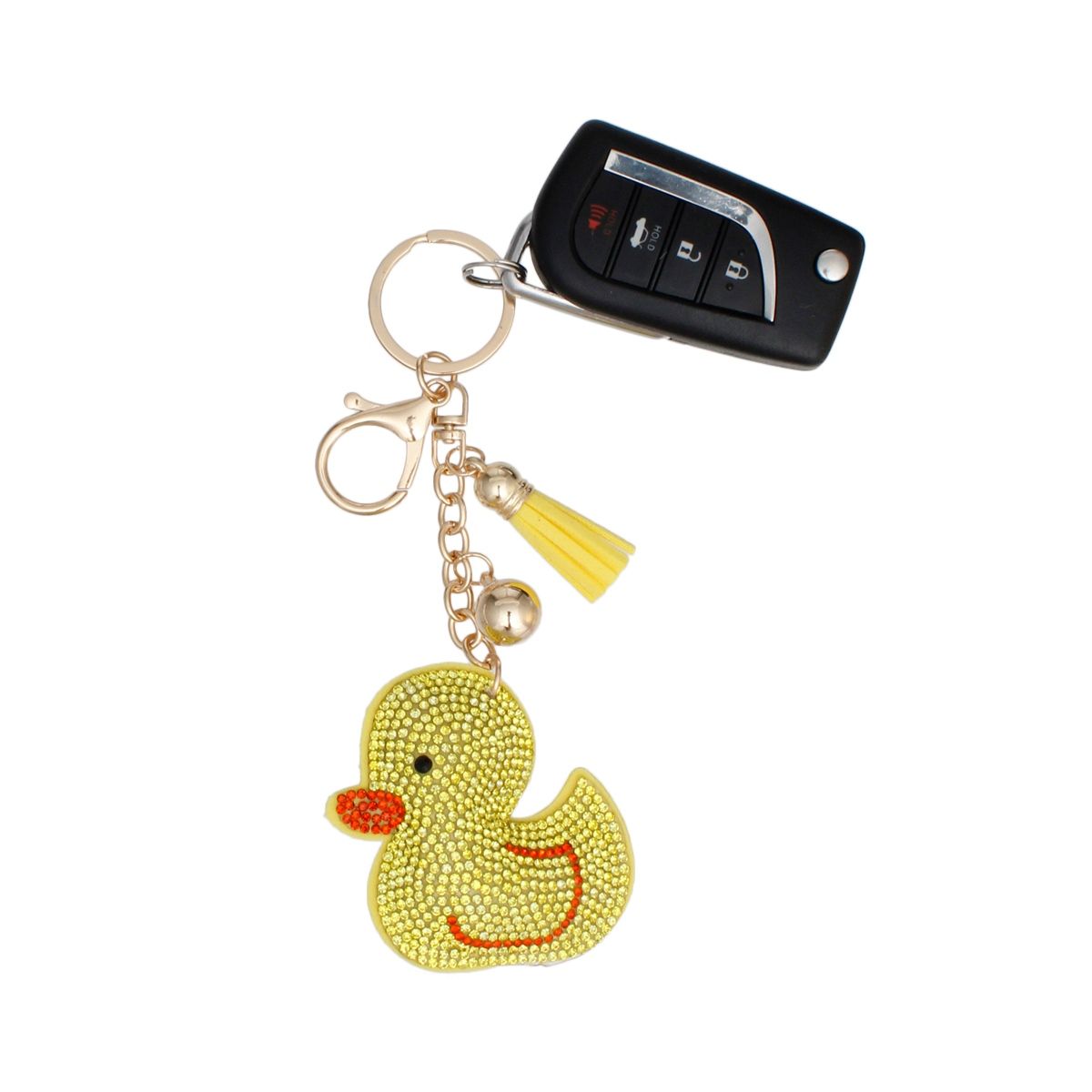 Keychain Cute Yellow Ducky Rhinestone Bag Charm