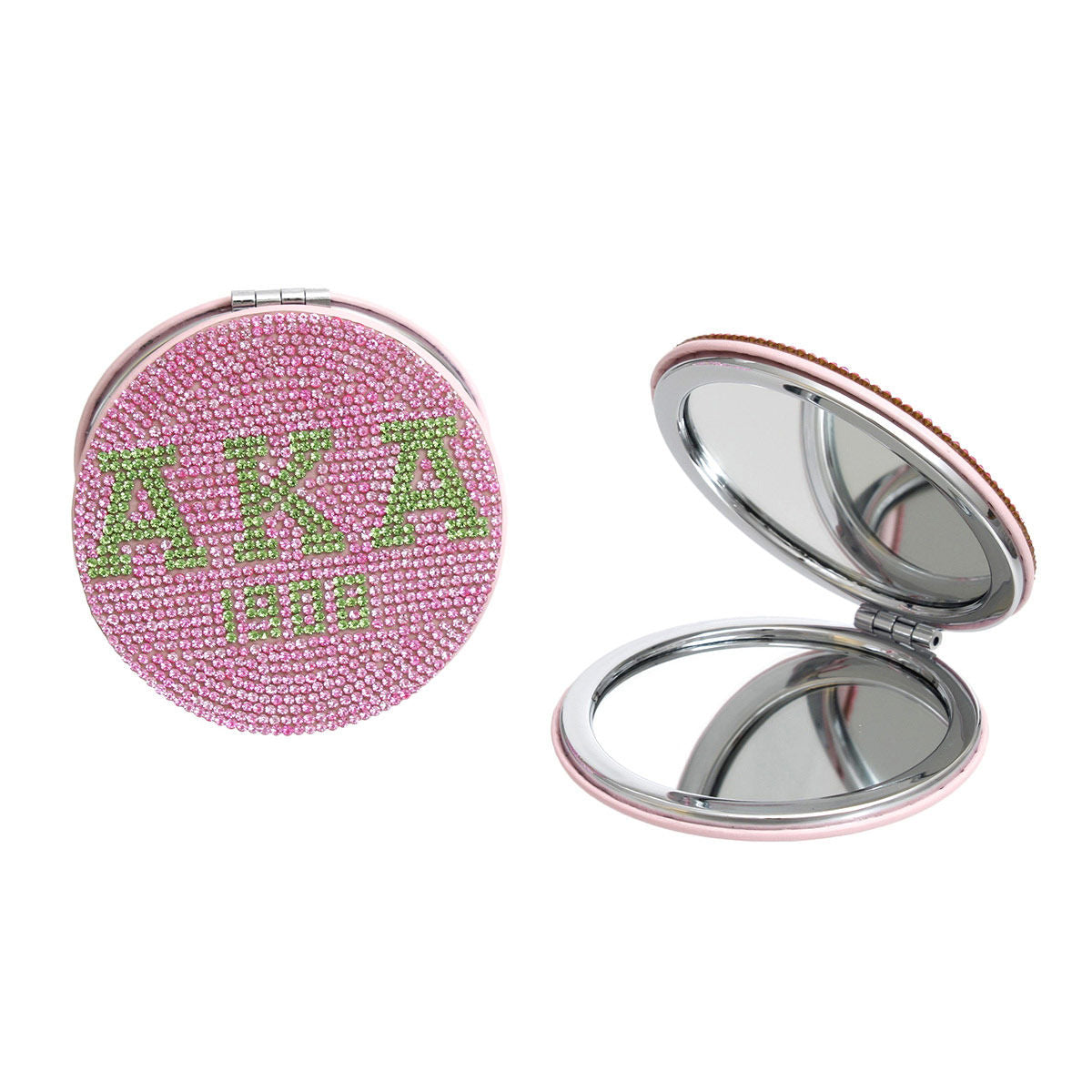 AKA Sorority Pink Bling Mirror Compact - Premium Wholesale Fashion Accessories from Pinktown - Just $16! Shop now at chiquestyles
