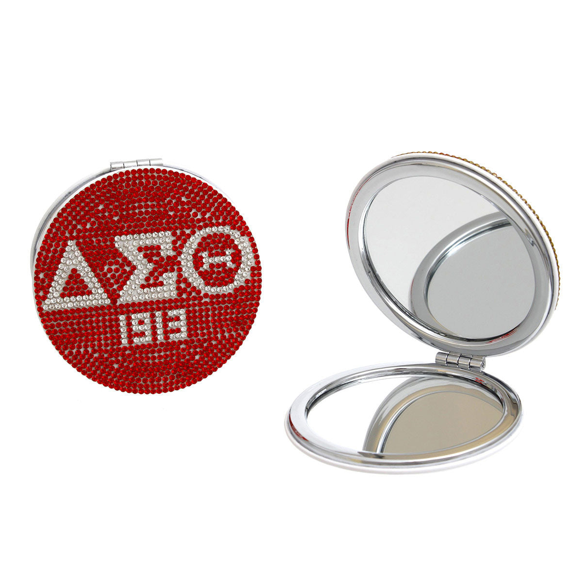 DST Sorority Red Bling Mirror Compact - Premium Wholesale Fashion Accessories from Pinktown - Just $16! Shop now at chiquestyles