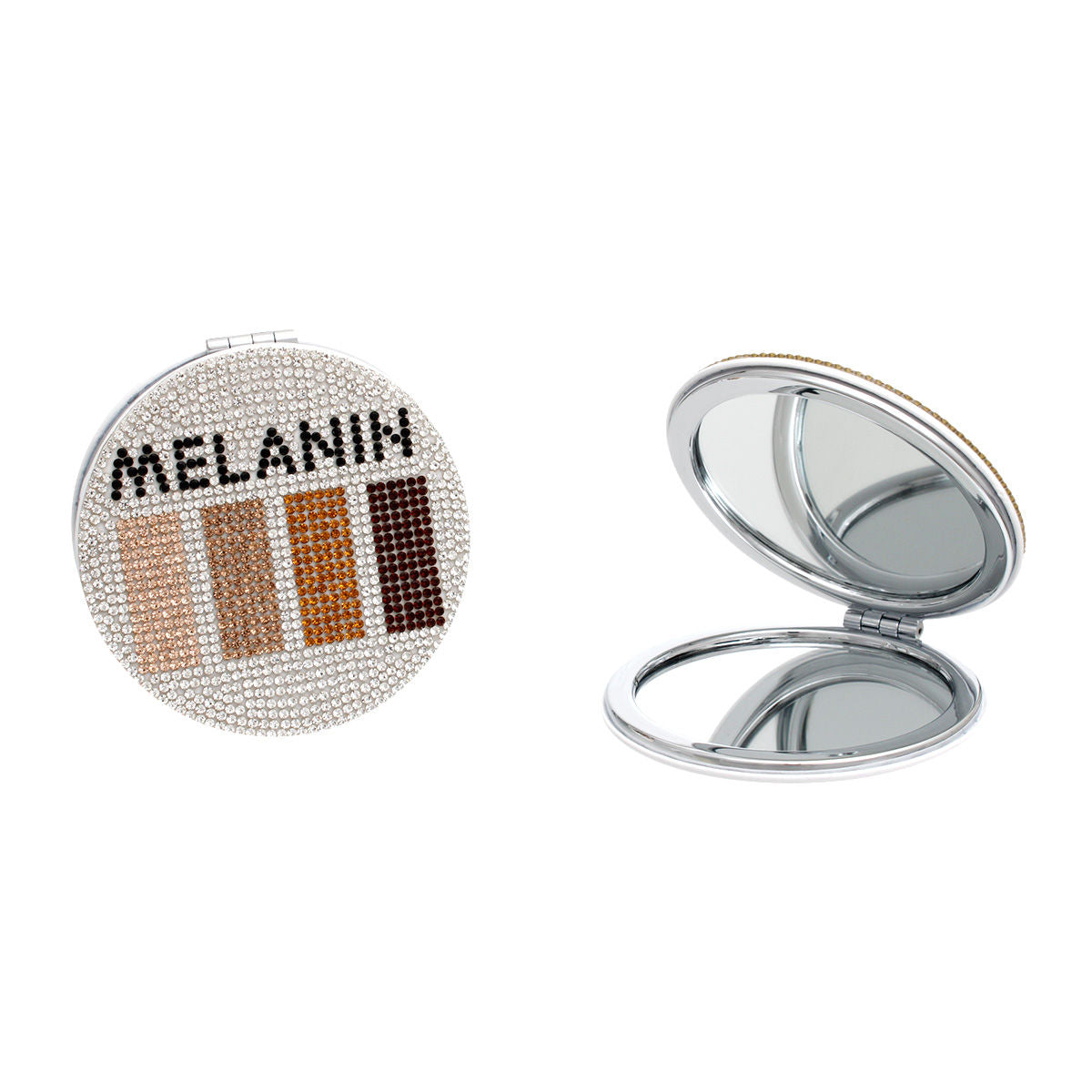 Melanin Brown Shades Bling Mirror Compact - Premium Wholesale Fashion Accessories from Pinktown - Just $14! Shop now at chiquestyles