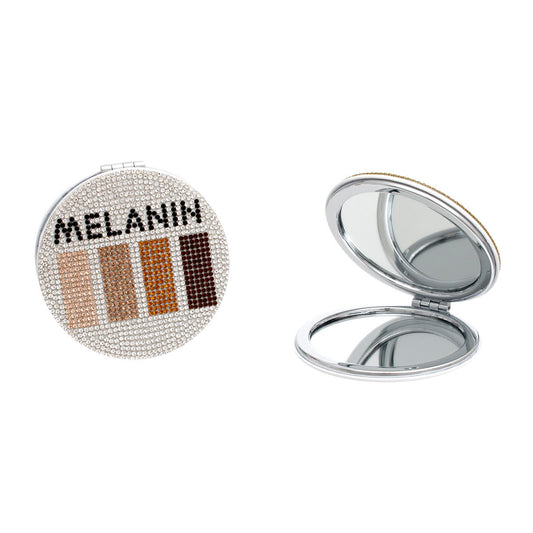 Melanin Brown Shades Bling Mirror Compact - Premium Wholesale Fashion Accessories from Pinktown - Just $14! Shop now at chiquestyles