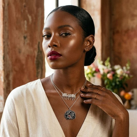 Silver Melanin Afro 2 Pcs Chains