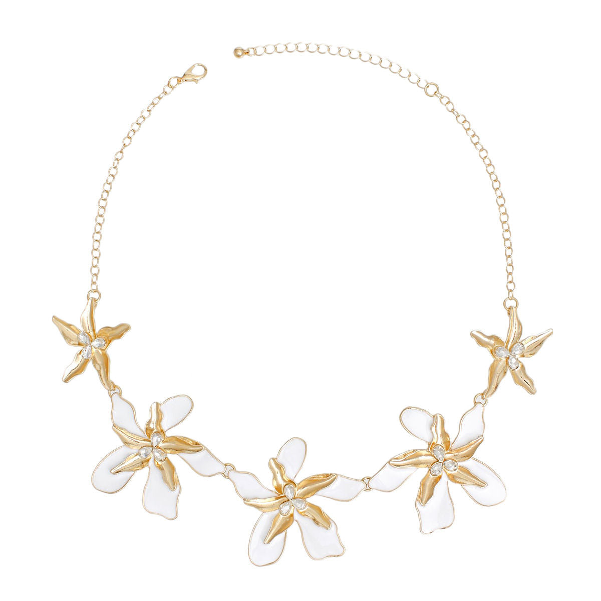 Necklace White Gold Tropical Flower for Women - Premium Wholesale Jewelry from Pinktown - Just $19! Shop now at chiquestyles