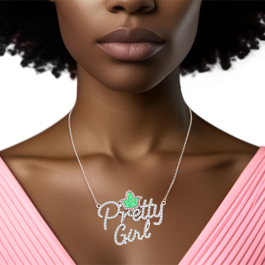 AKA Pretty Girl Pearl Pendant Necklace Women - Premium AKA Sorority Paraphernalia from Pinktown - Just $15! Shop now at chiquestyles