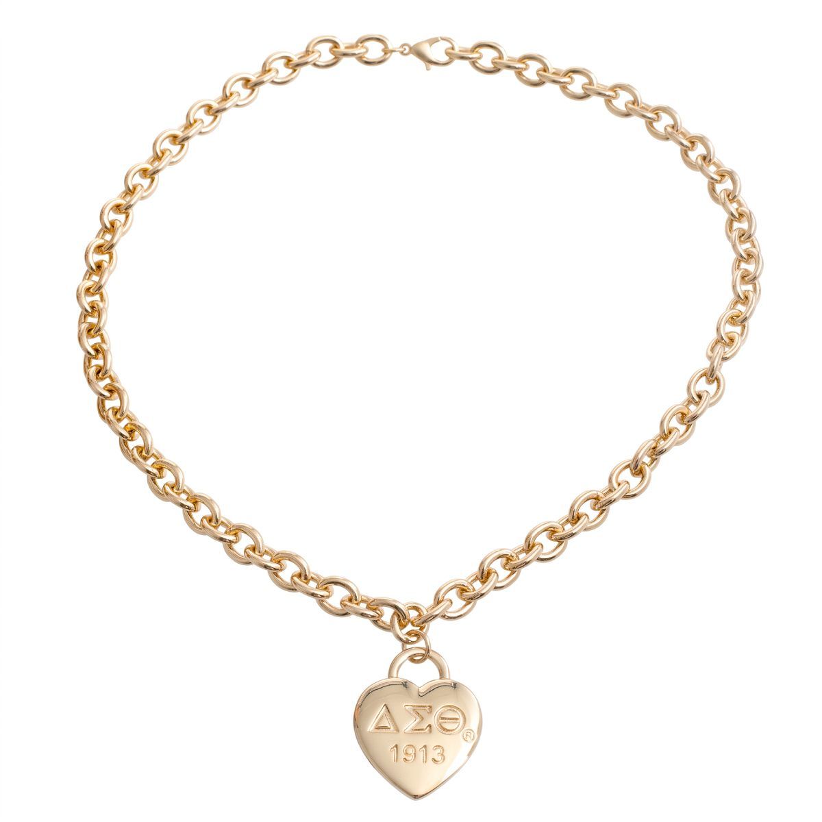 DST Gold 1913 Legacy Heart Lock Chain Necklace