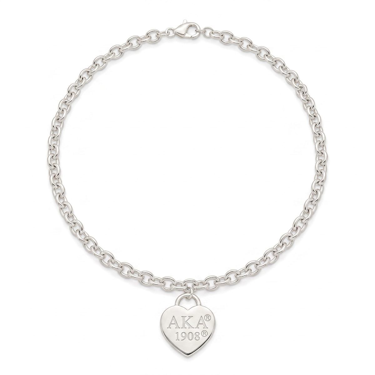 AKA Silver 1908 Legacy Heart Lock Chain Necklace