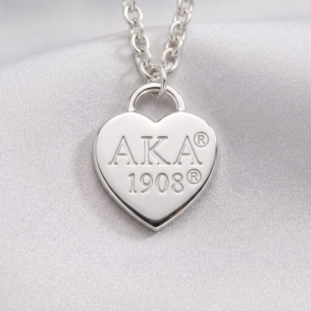 AKA Silver 1908 Legacy Heart Lock Chain Necklace