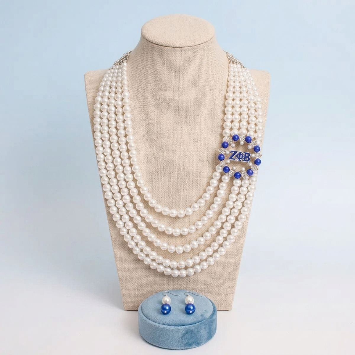 Necklace White Pearl ZPB Set for Women