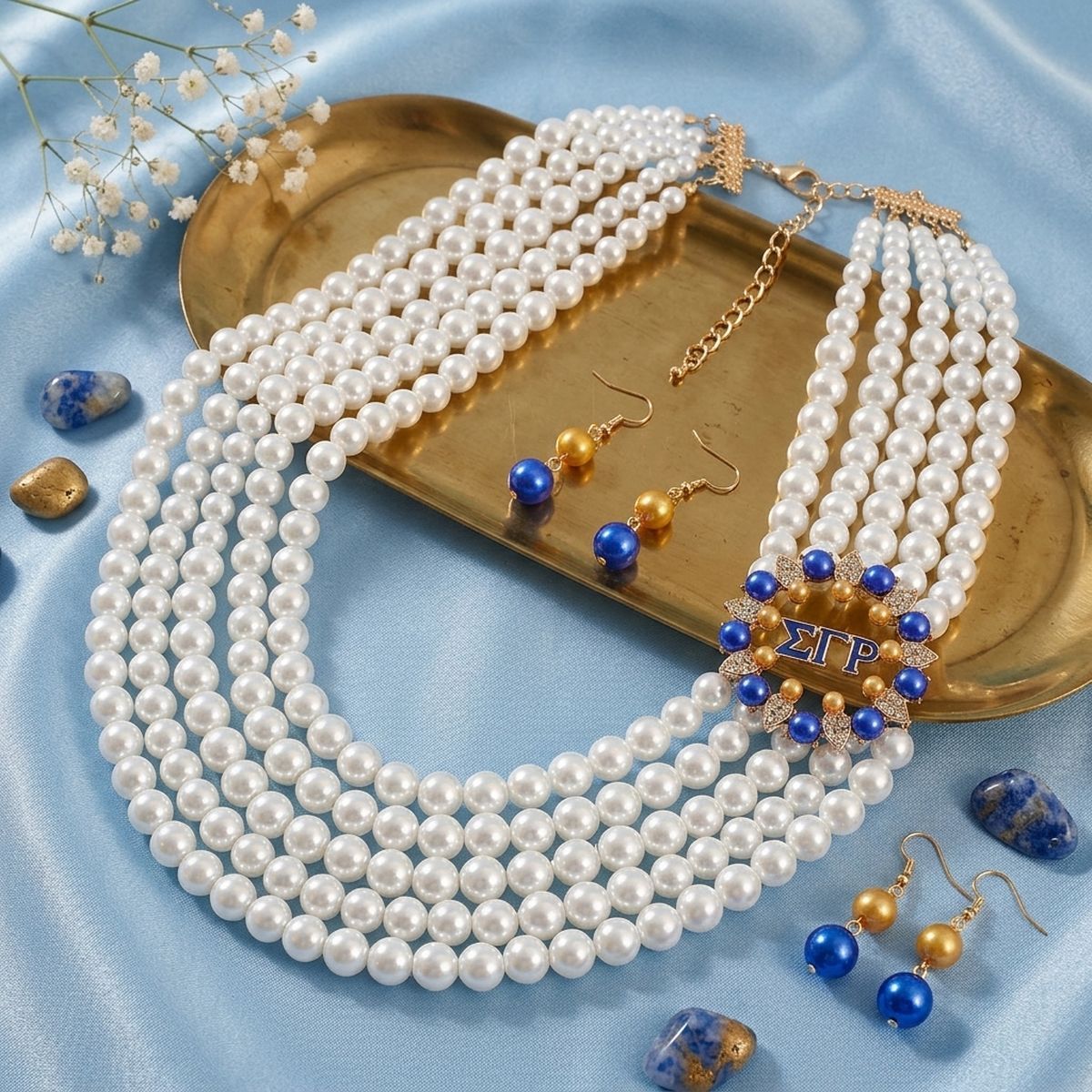 Necklace White Pearl Sigma Set for Women