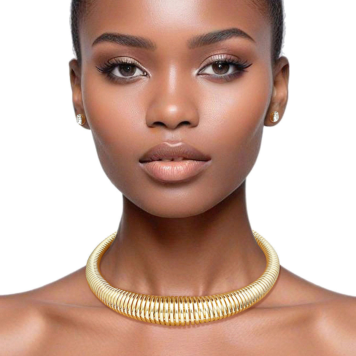 Choker Gold Spring Coil Necklace for Women - Premium Wholesale Jewelry from Pinktown - Just $13! Shop now at chiquestyles