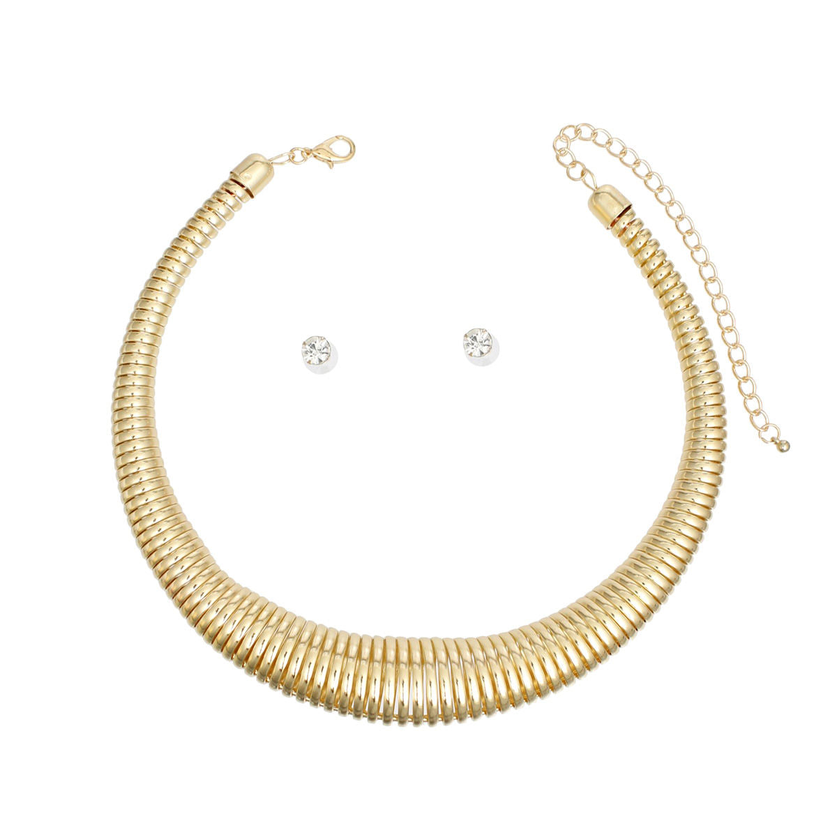 Choker Gold Spring Coil Necklace for Women - Premium Wholesale Jewelry from Pinktown - Just $13! Shop now at chiquestyles