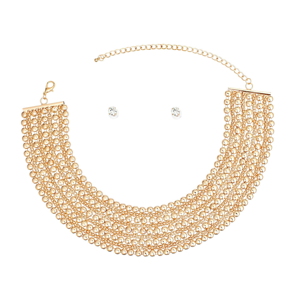 Chainmail Choker Gold Wide Necklace for Women - Premium Wholesale Jewelry from Pinktown - Just $19! Shop now at chiquestyles