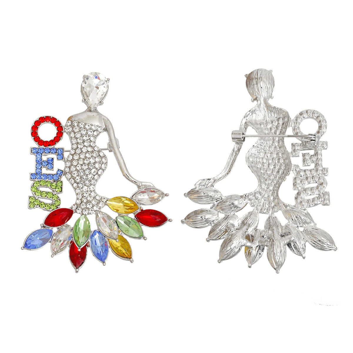 OES Sorority Elegant Dress Woman Silver Brooch - Premium Wholesale Jewelry from Pinktown - Just $16! Shop now at chiquestyles