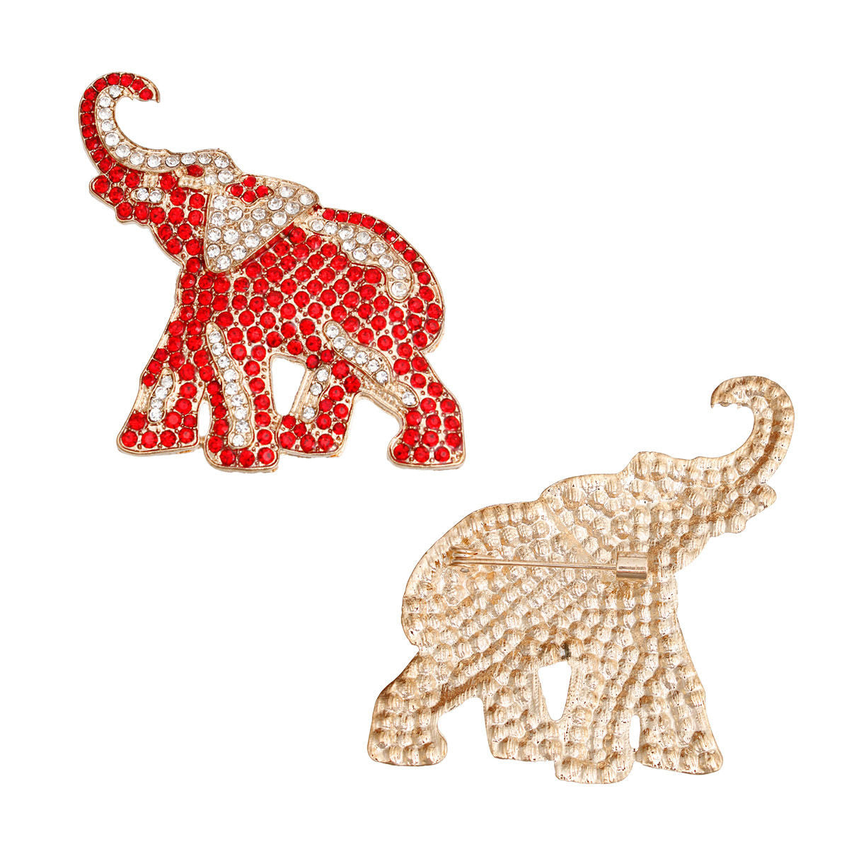 DST Sorority Gold and Red Full Elephant Brooch - Premium Authorized DST Vendor from Pinktown - Just $12! Shop now at chiquestyles