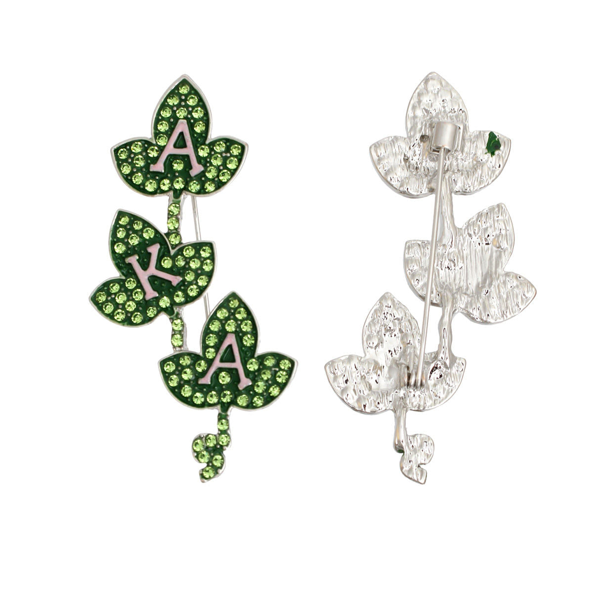 AKA Sorority Green Pink Ivy Leaf Brooch for Women - Premium AKA Sorority Paraphernalia from Pinktown - Just $15! Shop now at chiquestyles