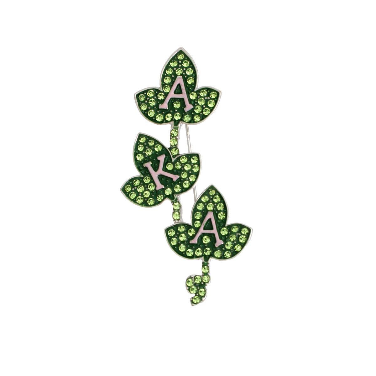 AKA Sorority Green Pink Ivy Leaf Brooch for Women - Premium AKA Sorority Paraphernalia from Pinktown - Just $15! Shop now at chiquestyles