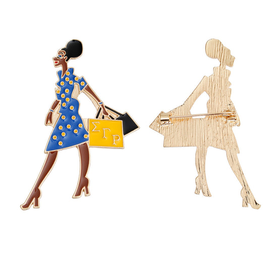 SGRHO Sorority Glam Gal Shopping Brooch for Women - Premium Sigma Gamma Rho Paraphernalia from Pinktown - Just $15! Shop now at chiquestyles