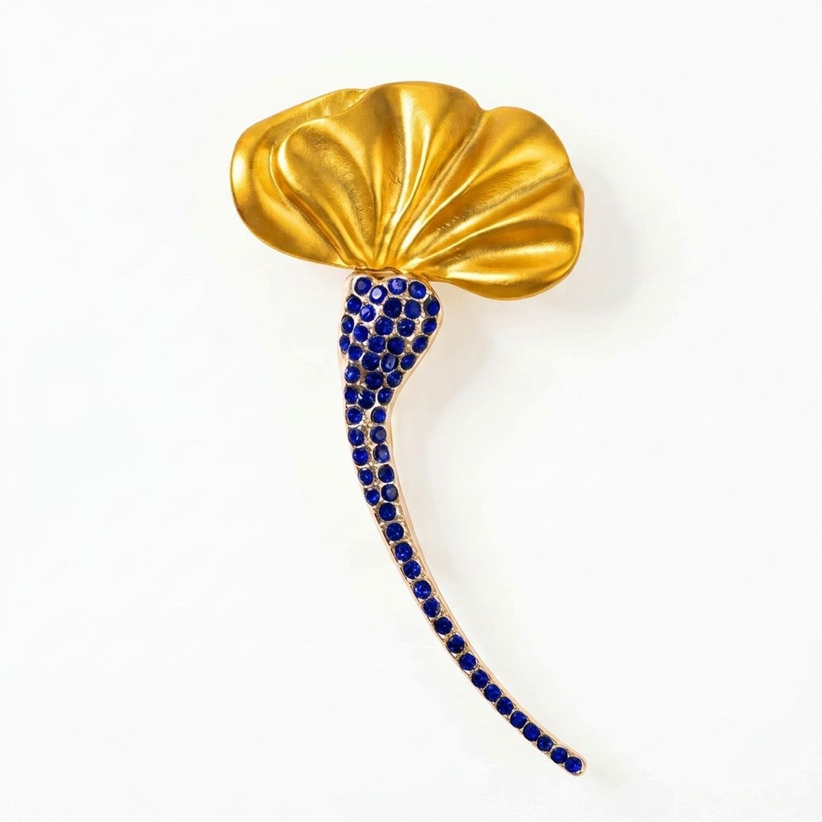 SGRHO Golden Calla Lily Rhinestone Brooch Pin