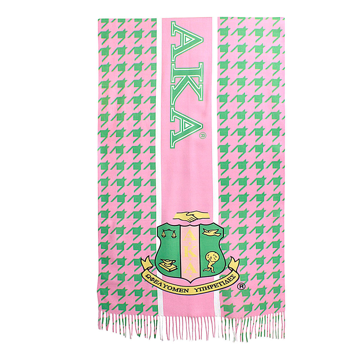 AKA Pink Green Houndstooth Fashion Shawl Scarf - Premium AKA Sorority Paraphernalia from Pinktown - Just $16! Shop now at chiquestyles