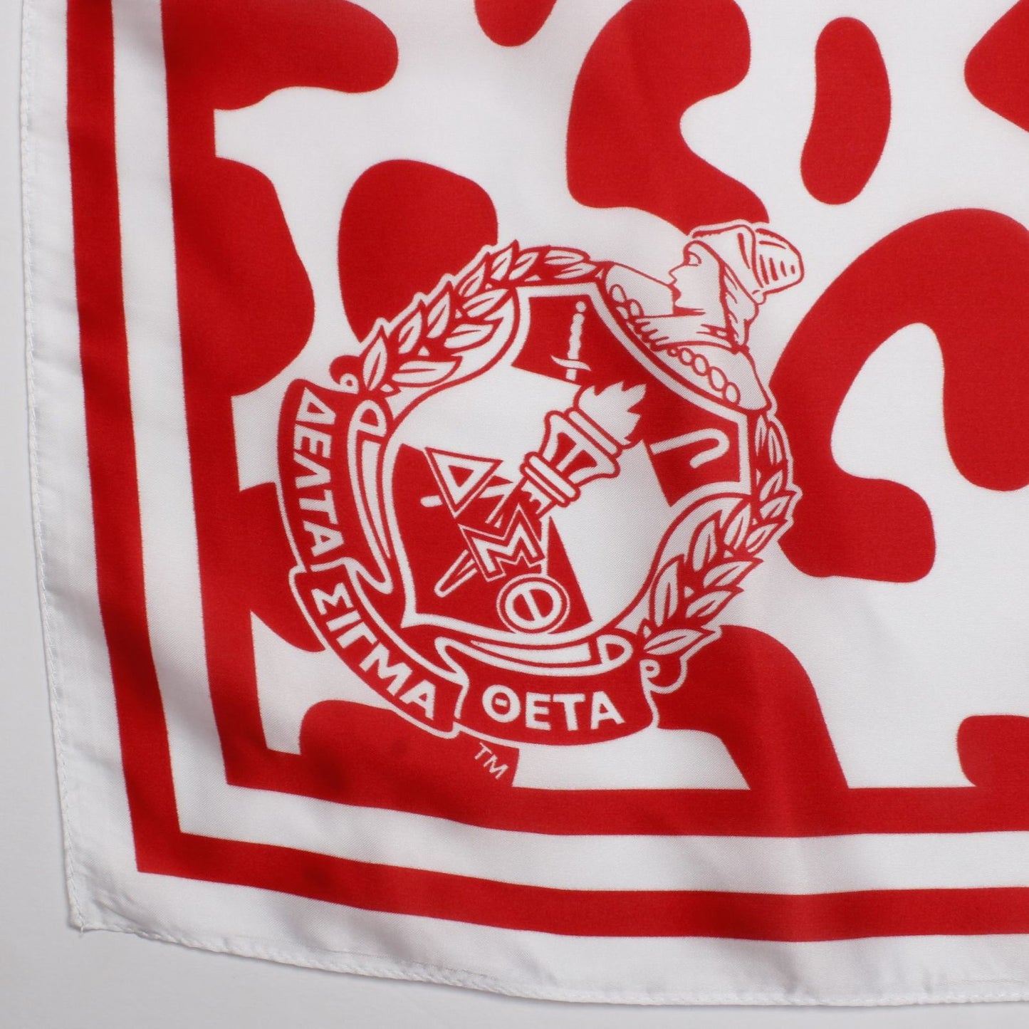 DST Red and White Leopard Square Sorority Scarf