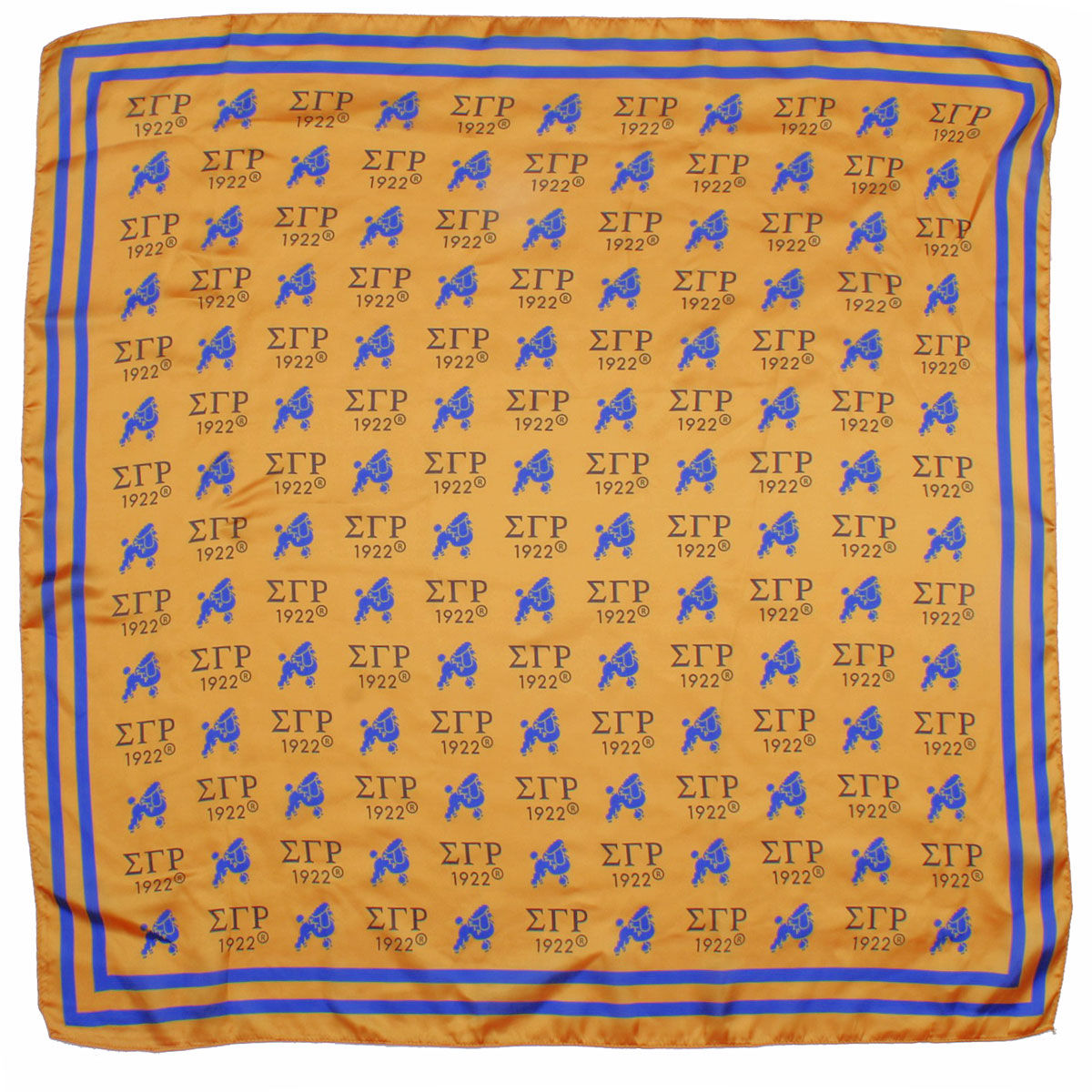 SGRHO Mustard Yellow and Blue Poodle Square Scarf