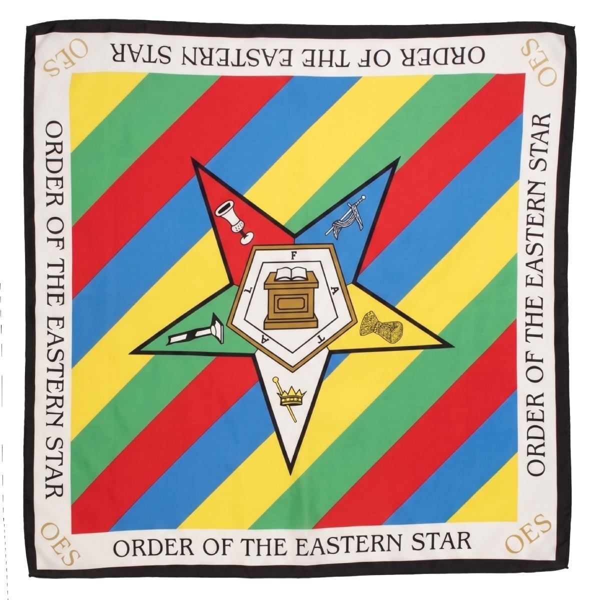 OES Striped Five Points & Heroines Square Scarf