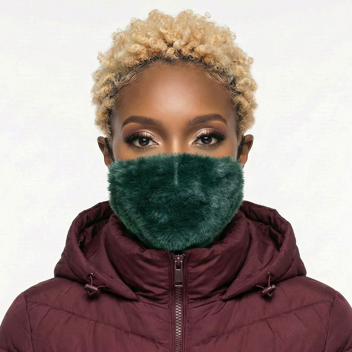 Green Faux Fur Mask