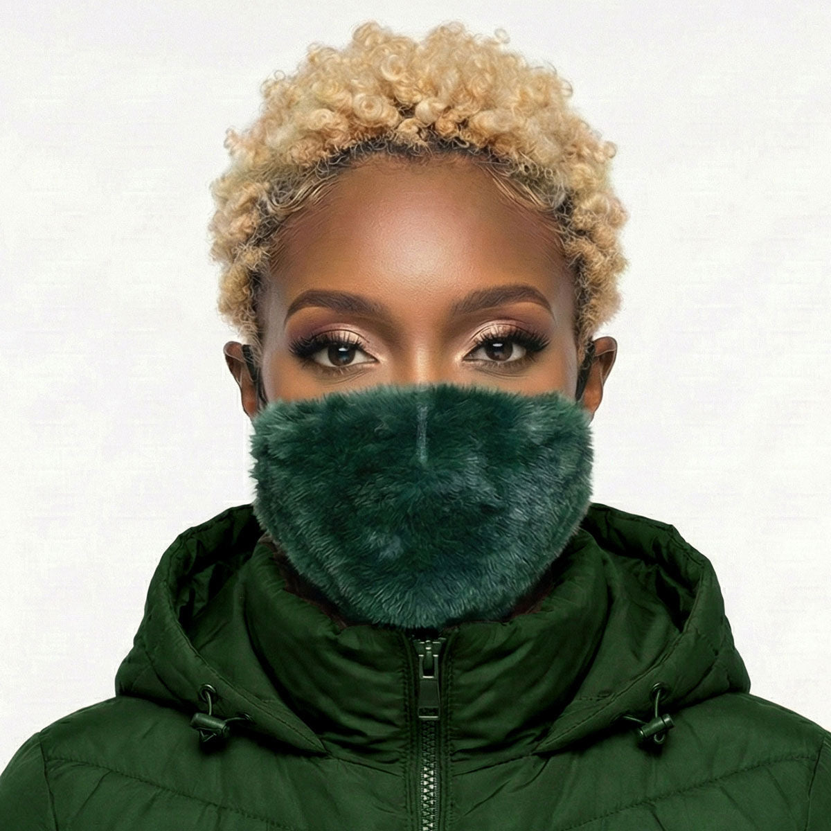 Green Faux Fur Mask