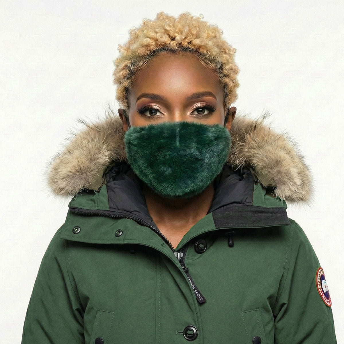 Green Faux Fur Mask