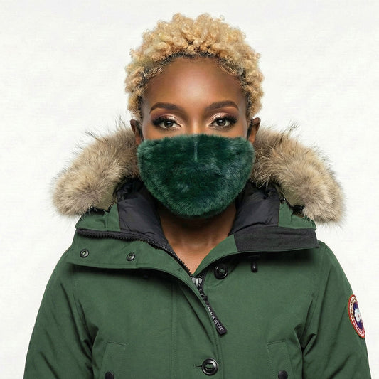 Green Faux Fur Mask