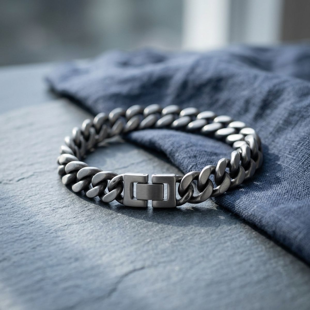 Men's 4DC 12mm Antique Stainless Steel Bracelet