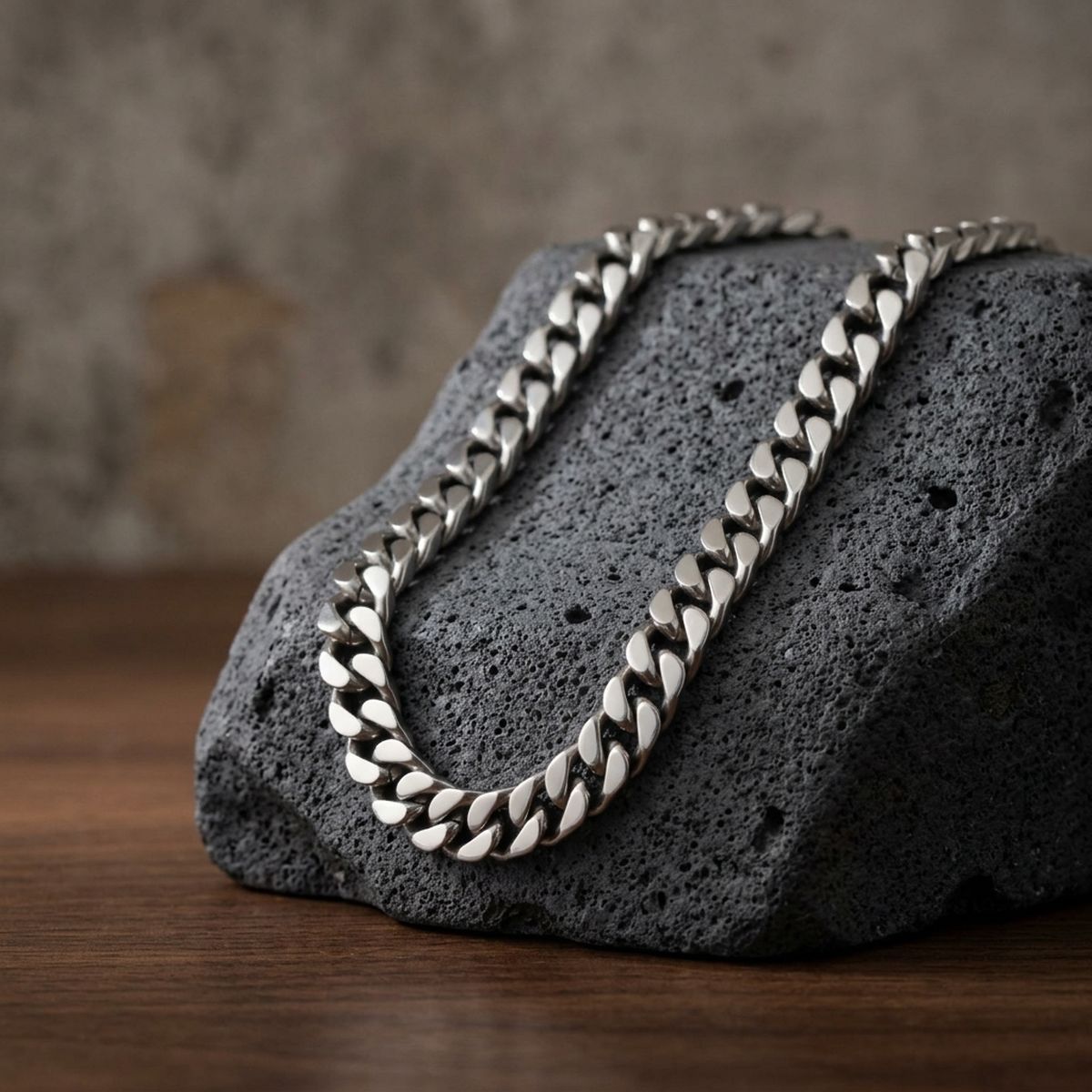 Men's 24in 6DC 10mm Antique Stainless Steel Chain