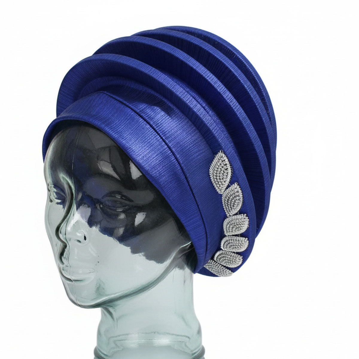 Fascinator Formal Blue Dazzling Structured Turban
