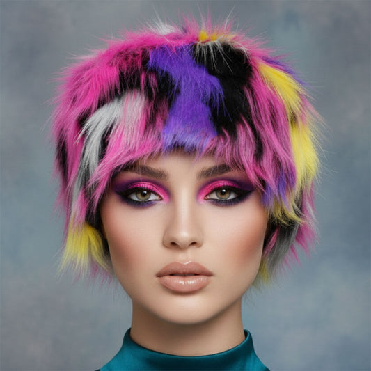 Hat Luxe Faux Fur Bright Color Kubanka Winter Cap