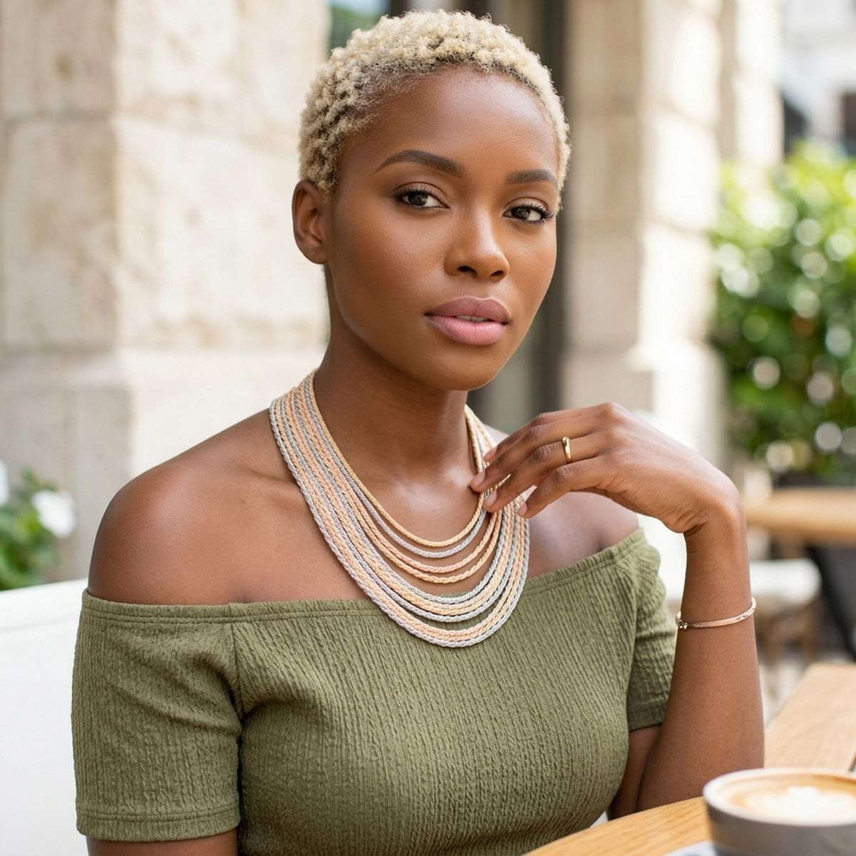 Mixed Metal Layered Magnetic Rope Chain Necklace