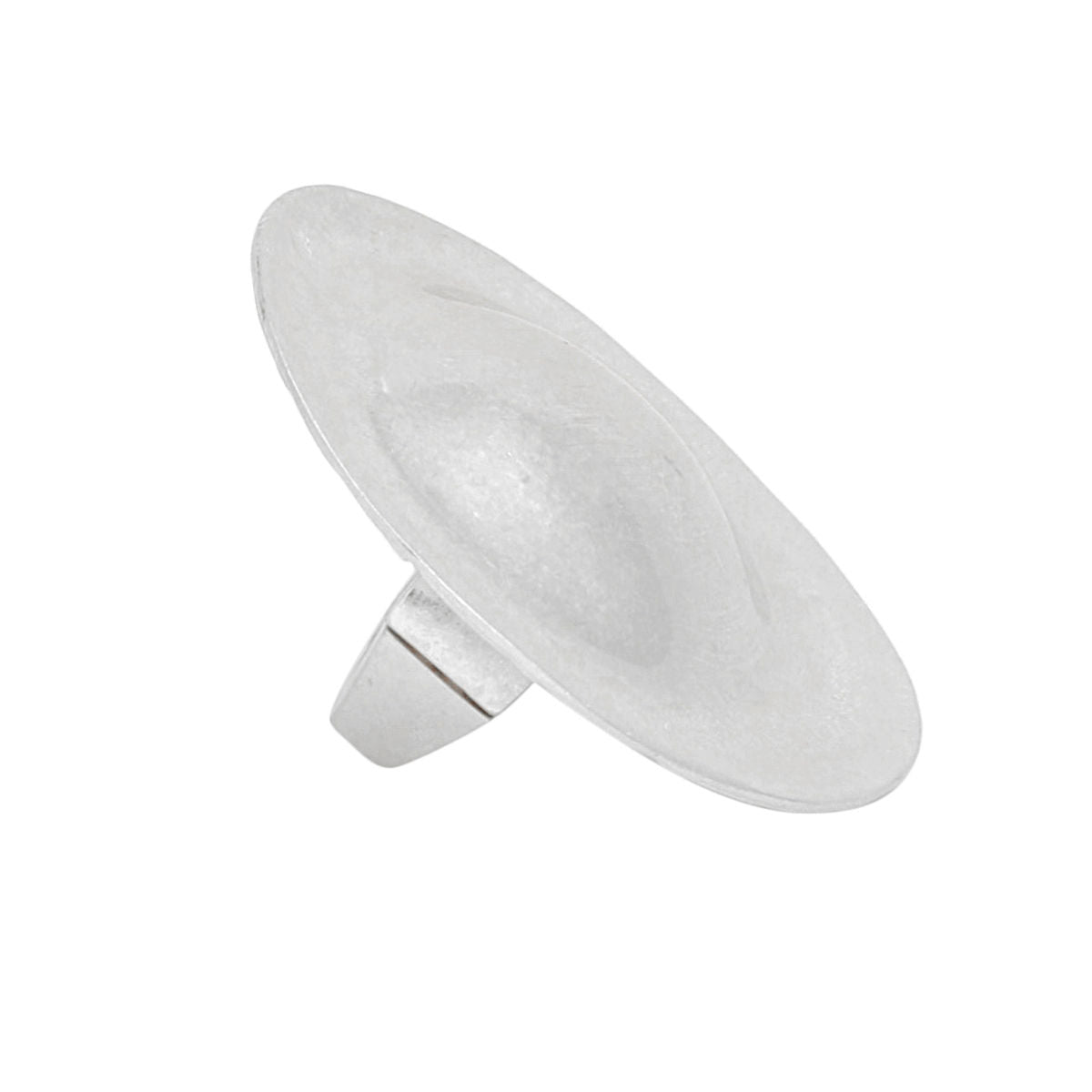 Ring XL Fierce Tribal Matte Silver Industrial Round