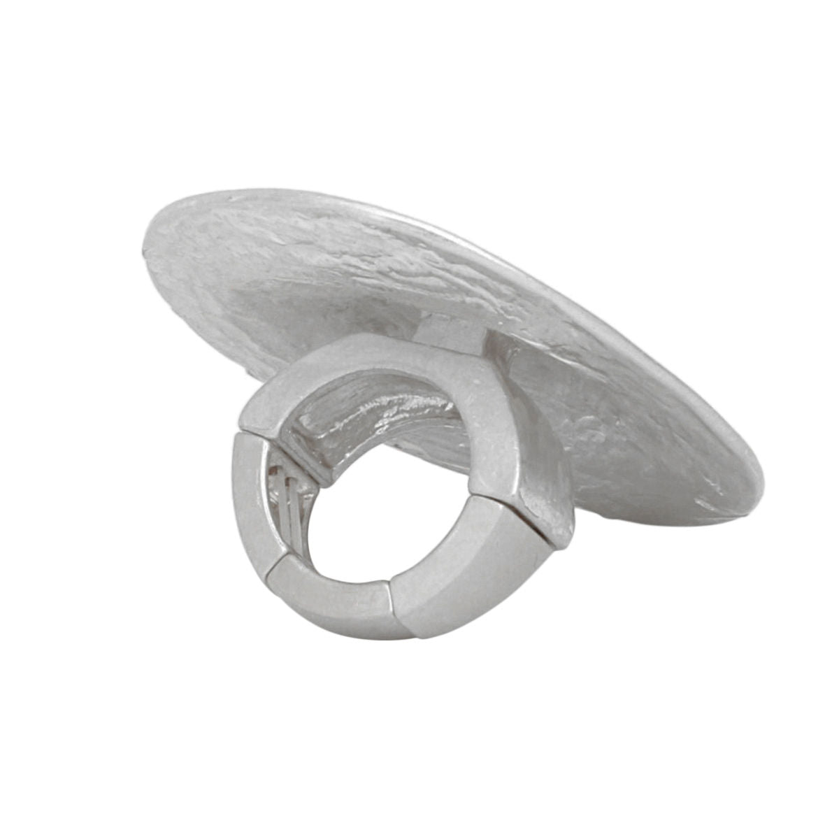 Ring XL Fierce Tribal Matte Silver Industrial Round